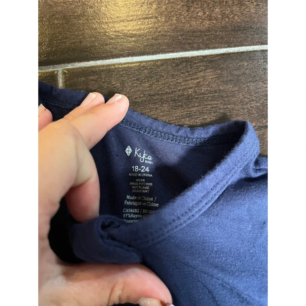 Kyte Baby Bamboo Rayon Zippered Footie Sleeper Navy Blue 18-24 Months